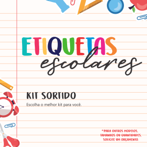 Kit Sortido      Produzida em adesivo vinil brilho resistente a água, acabamento meio corte (somente destacar e aplicar)